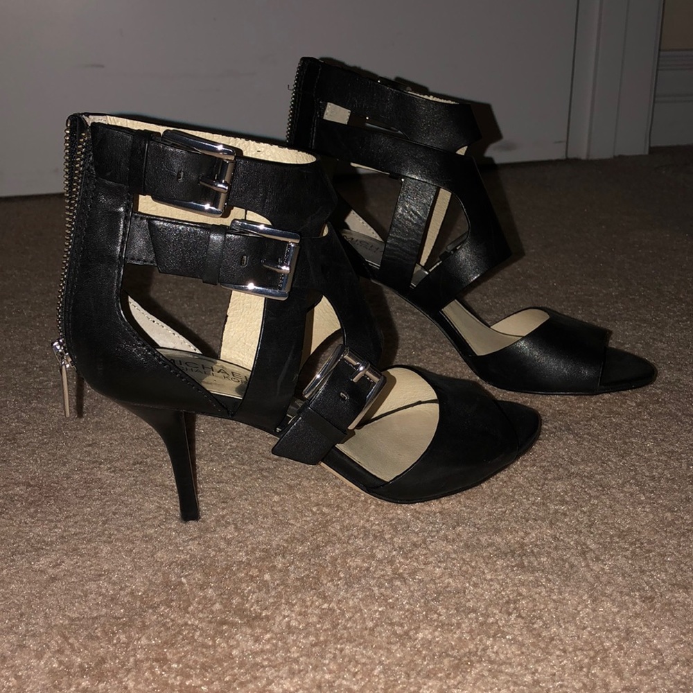 Black Michael Kors MK Buckle heel